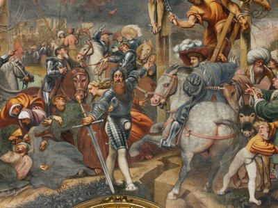 Contrafachada, IL Pordenone, Crucifixión 1520-21, (detalle) de Giovanni Antonio Pordenone