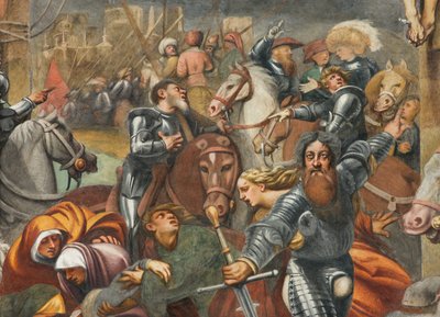 Contrafachada, IL Pordenone, Crucifixión 1520-21, (detalle) de Giovanni Antonio Pordenone