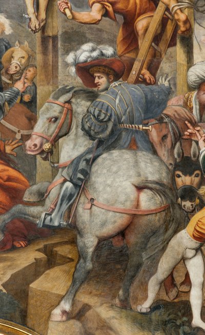 Contrafachada, IL Pordenone, Crucifixión 1520-21, (detalle) de Giovanni Antonio Pordenone