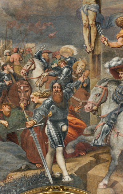 Contrafachada, IL Pordenone, Crucifixión 1520-21, (detalle) de Giovanni Antonio Pordenone