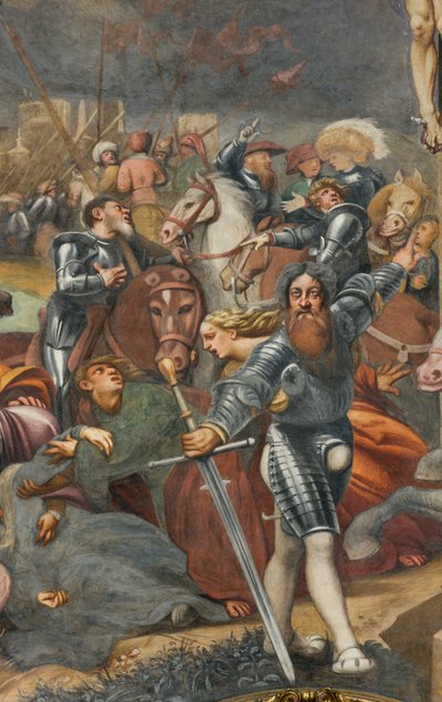 Contrafachada, Il Pordenone, Crucifixión 1520-21, (detalle) de Giovanni Antonio Pordenone