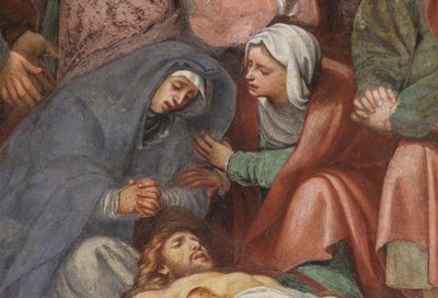 Contrafachada, Il Pordenone, Deposición 1522, (detalle) de Giovanni Antonio Pordenone