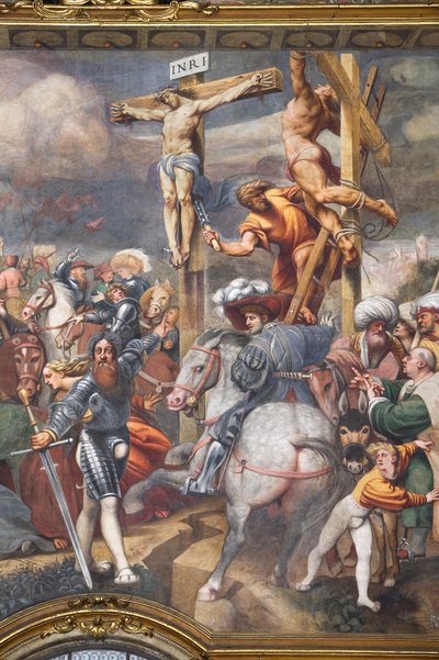 Crucifixión, detalle de 2562703 y 2562705 de Giovanni Antonio Pordenone