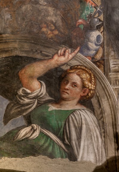 Luneta representando una sibila, fresco de c.1529) (detalle de 3601435) de Giovanni Antonio Pordenone