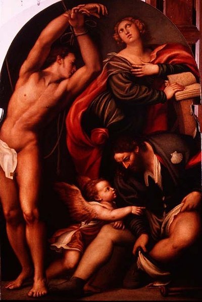 Santa Catalina, San Sebastián y San Roque de Giovanni Antonio Pordenone
