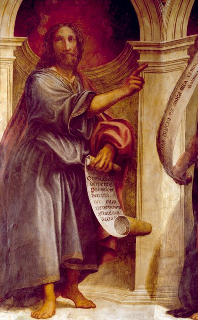 El profeta Isaías, detalle de la Capilla de Santa Ana, Iglesia de la Anunciación, Cortemaggiore, Italia de Giovanni Antonio Pordenone