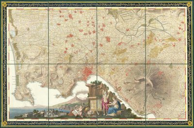 Mapa de los alrededores de Nápoles de 1793 de Giovanni Antonio Rizzi Zannoni