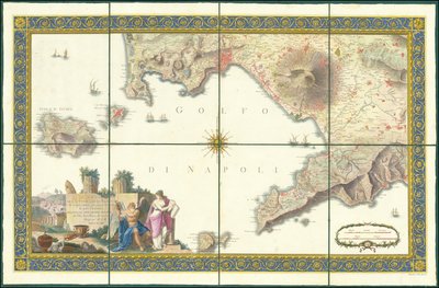 Mapa del Golfo de Nápoles de 1794 de Giovanni Antonio Rizzi Zannoni