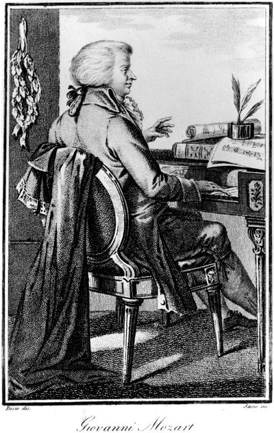 Wolfgang Amadeus Mozart, compositor austríaco, c1784-1827 de Giovanni Antonio Sasso