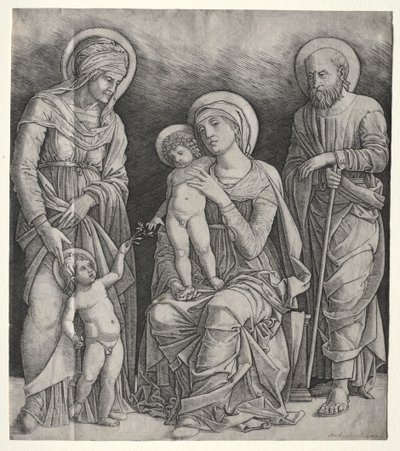 Sagrada Familia con Santa Isabel y el Niño San Juan Bautista de Giovanni Antonio da Brescia