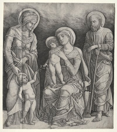 Sagrada Familia con Santa Isabel y el Niño San Juan Bautista de Giovanni Antonio da Brescia