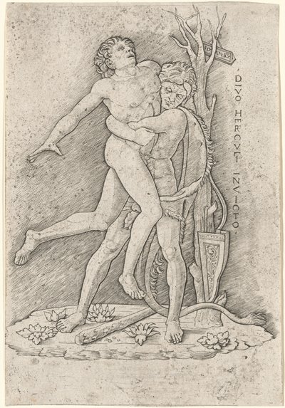 Hércules y Anteo de Giovanni Antonio da Brescia, after Andrea Mantegna
