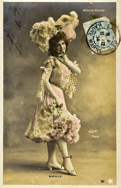Postal: Moulin Rouge - Retrato de Magnus, artista de music hall de Phillipe de Marlier