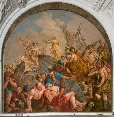 Las negociaciones de paz entre Claudio Civilis y Quintus Petillis Cerialis de Giovanni Antonio de Groot