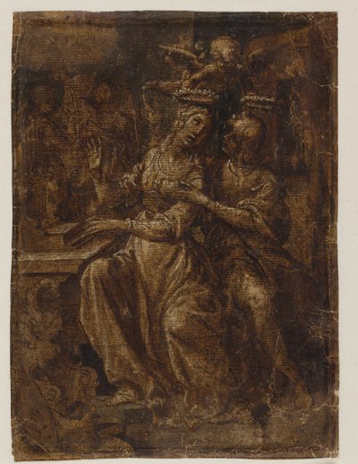 Santa Cecilia y Valeriano en el órgano de Giovanni Baglione