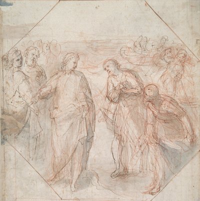 La caída de Simon Magus (anverso); La vocación de Santiago y Juan (o de Pedro y Andrés) (verso) de Giovanni Balducci