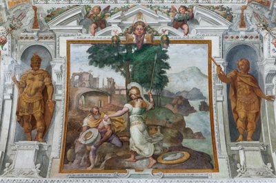 Ulises y Minerva, c.1560 (fresco) de Giovanni Battista Castello