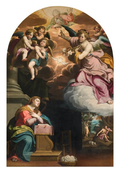 Transepto Sur, Altar de la Anunciación, Retablo de Giovanni Battista Trotti conocido como Il Malosso 1594 de Giovanni Battista Trotti