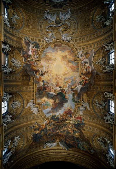 El triunfo del Santo Nombre de Jesús. Fresco de la nave. Roma, Chiesa del Gesù, Italia de Giovanni Battista  Gaulli