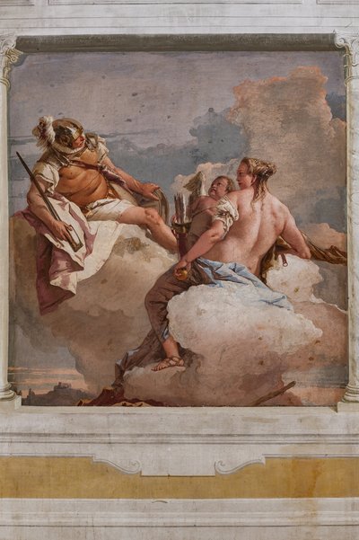 Alojamientos para invitados, la Sala del Olimpo: "Marte, Venus y Eros" de Giovanni Battista Tiepolo