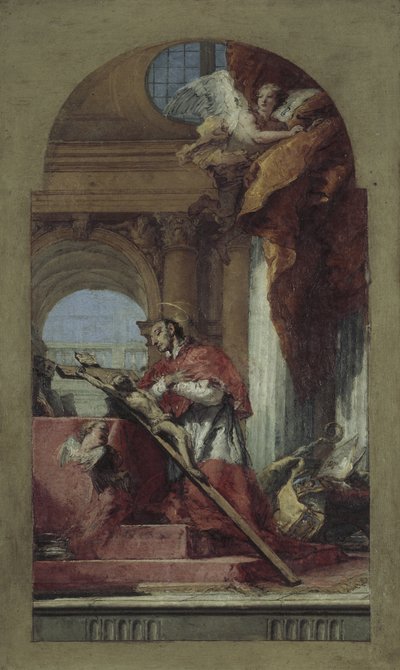 San Carlos Borromeo meditando en el Crucifijo de Giovanni Battista Tiepolo