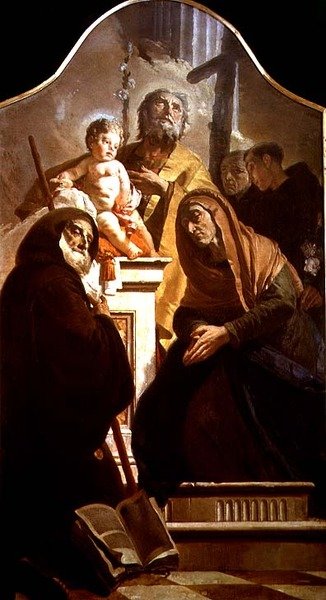 San José con el Niño Jesús y los santos de Giovanni Battista Tiepolo