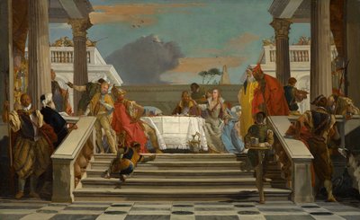 El Banquete de Cleopatra y Antonio, circa 1747-1750 de Giovanni Battista Tiepolo