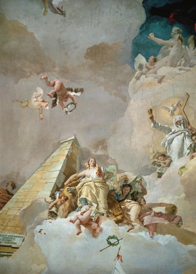 La gloria de España, fresco del salón del trono del Palacio Real de Madrid de Giovanni Battista (1696-1770) Tiepolo