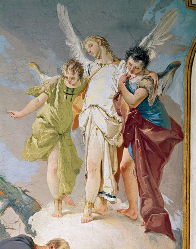 Abraham y los ángeles, por Giovanni Battista Tiepolo (1696-1770), fresco, (detalle), Palacio Patriarcal, Sala de Huéspedes, Udine de Giovanni Battista Tiepolo