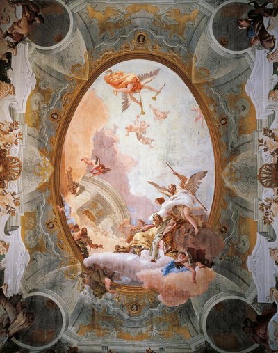 Alegoría del Mérito Acompañado por la Nobleza y la Virtud de Giovanni Battista Tiepolo