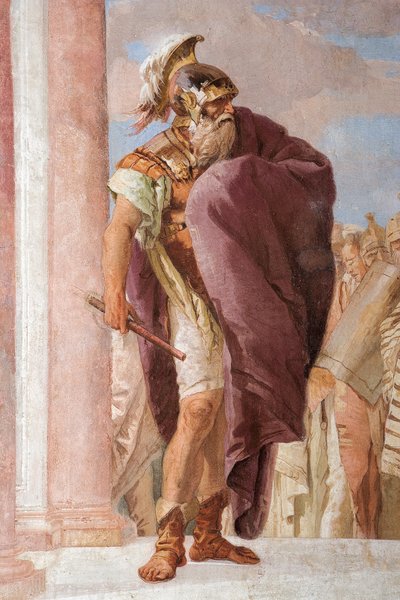 Detalle de Agamenón, de Minerva impidiendo que Aquiles mate a Agamenón, de la Sala de la Ilíada en la Palazzina de Giovanni Battista Tiepolo
