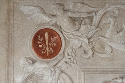 Detalle del fresco, de la Sala de la Eneida en la Palazzina de Giovanni Battista Tiepolo