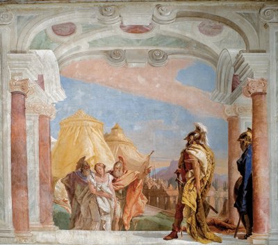 Euribates y Talthybius llevando a Briseida a Agamenón de Giovanni Battista Tiepolo