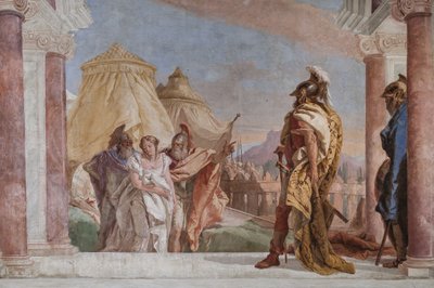 Euribates y Talthybius llevando a Briseida a Agamenón de Giovanni Battista Tiepolo