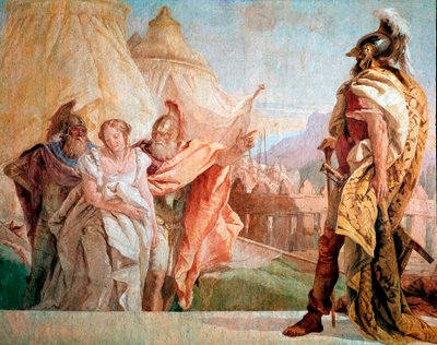Ilíada de Homero: “Taltibio y Eriates llevan a Briseida cerca de Agamenón” de Giovanni Battista Tiepolo