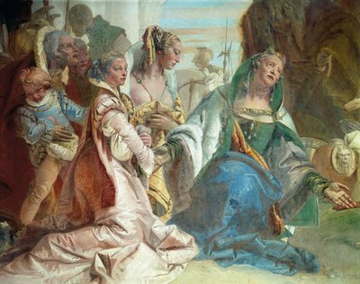 La familia de Darío III Codomano, detalle de las Glorias de Escipión Africano y Alejandro Magno de Giovanni Battista Tiepolo