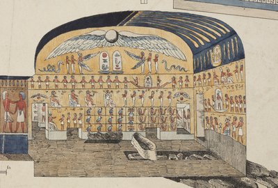 Sección de la tumba de Psammuthis en Tebas, descubierta y abierta por Belzoni en 1818 de Giovanni Battista (after) Belzoni
