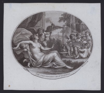 Boleto de beneficio para el violinista, compositor y empresario de ópera italiano Felice de Giardini de Giovanni Battista (after) Cipriani