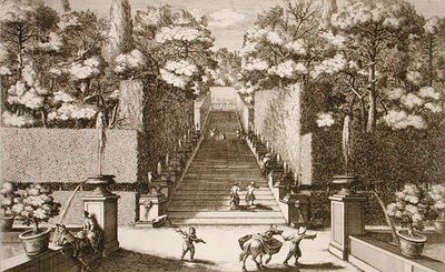 La gran escalera en la Villa d
