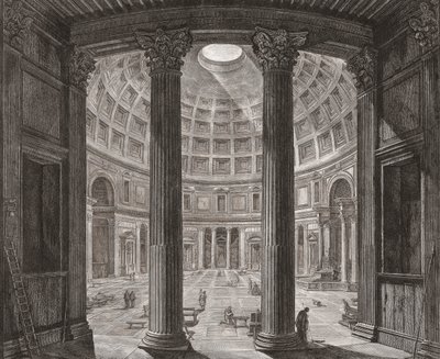 Interior del Panteón, Roma, Italia. Piranesi de Giovanni Battista (after) Piranesi