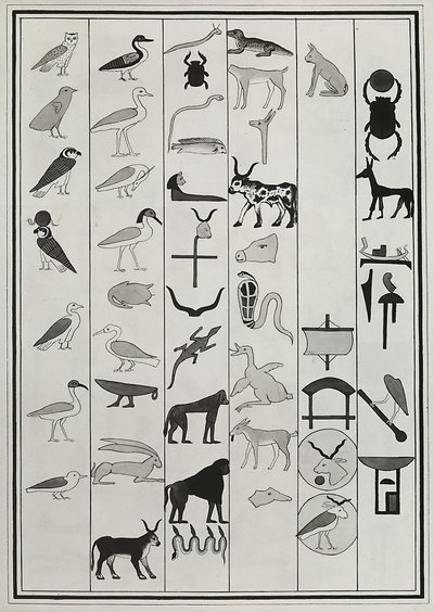Dibujos de las decoraciones del interior de la tumba del faraón Psammetic I, reproducidos en 1817 por Giovanni Battista Belzoni, conservados en el Museo Británico de Londres de Giovanni Battista Belzoni