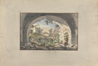 Ruinas de Pérgamo, probablemente del Anfiteatro de Giovanni Battista Borra
