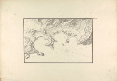 Mapa topográfico de Halicarnaso en su puerto de Giovanni Battista Borra