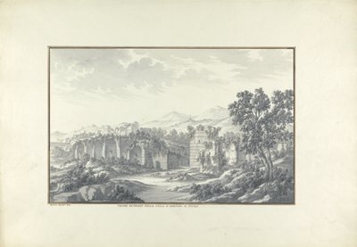 Vista de los Baños en Ruinas en la Villa de Adriano en Tívoli de Giovanni Battista Borra