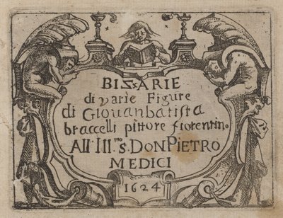Página de título para "Bizzarie di varie Figure" de Giovanni Battista Bracelli
