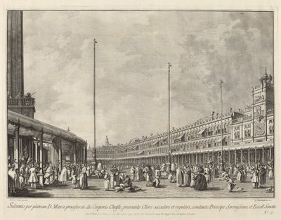Procesión en el Día de Corpus Christi en la Piazza San Marco de Giovanni Battista Brostoloni