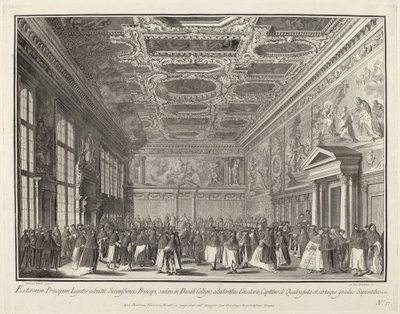 Recepción del Dogo de Embajadores Extranjeros en la Sala del Collegio de Giovanni Battista Brostoloni