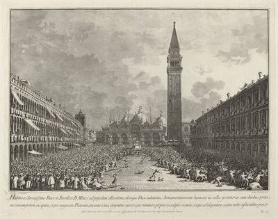 El Dogo llevado por la Piazza San Marco, 1763-1766 de Giovanni Battista Brostoloni