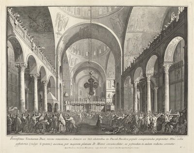 El nuevo Dogo electo presentado al pueblo en San Marco de Giovanni Battista Brostoloni