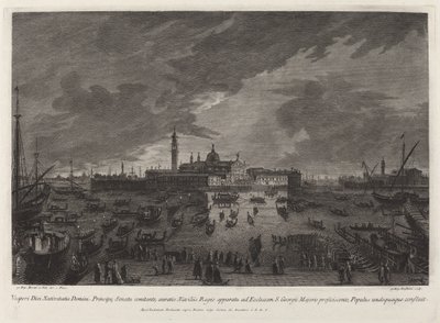 Procesión de Nochebuena a San Giorgio Maggiore de Giovanni Battista Brustolon after Giovanni Battista Moretti